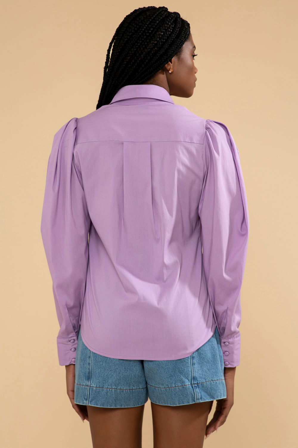 CAMISA BORDADA TRICOLINE JANE LILAS