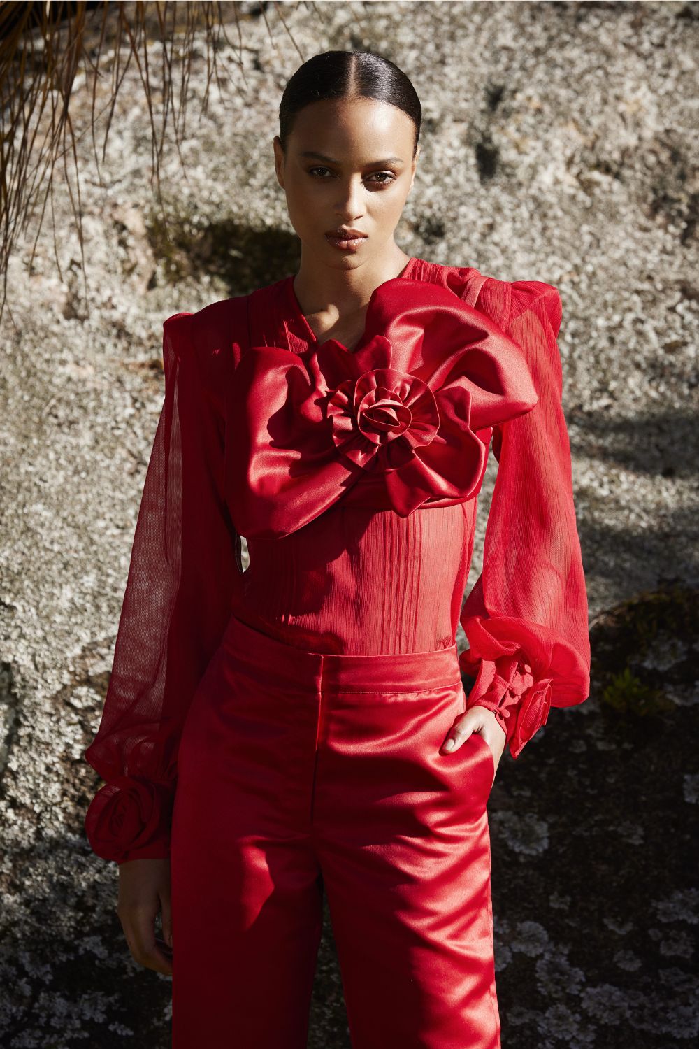 CAMISA TRANSPARÊNCIA FAIR LADY VERMELHO