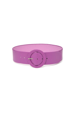 CINTO COURO FLOWER POWER LILAS