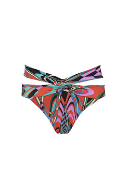 HOT PANTS FAIXAS PSICODELIA VERMELHO