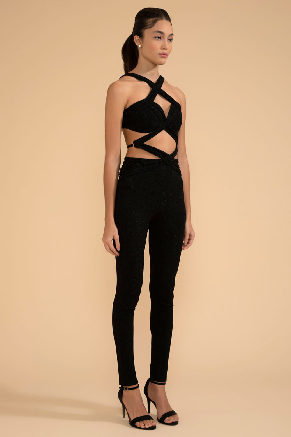 MACACÃO CRUZADO LUREX CAMDEN PRETO
