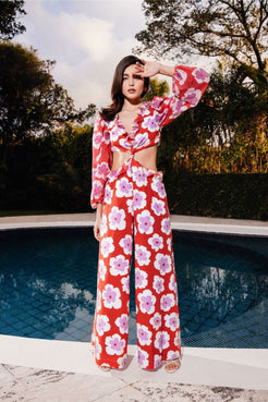 MACACÃO LONGO WIND FLOWER VERMELHO