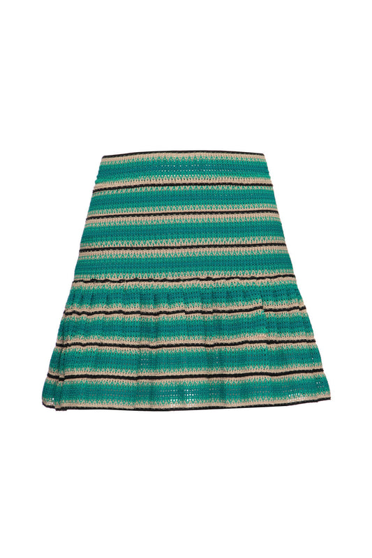 SAIA CURTA ENTREMEIO FLORAL GROOVE MENTA
