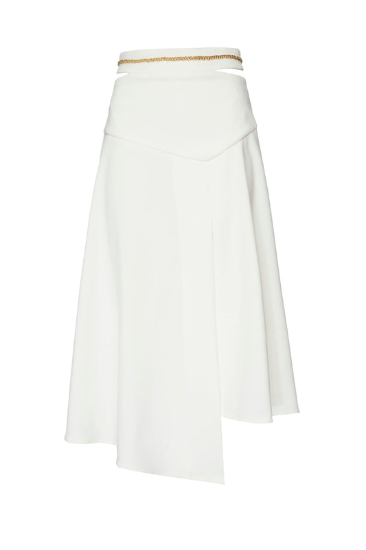 SAIA MÍDI CORRENTE CREPE CHAIN OFF WHITE
