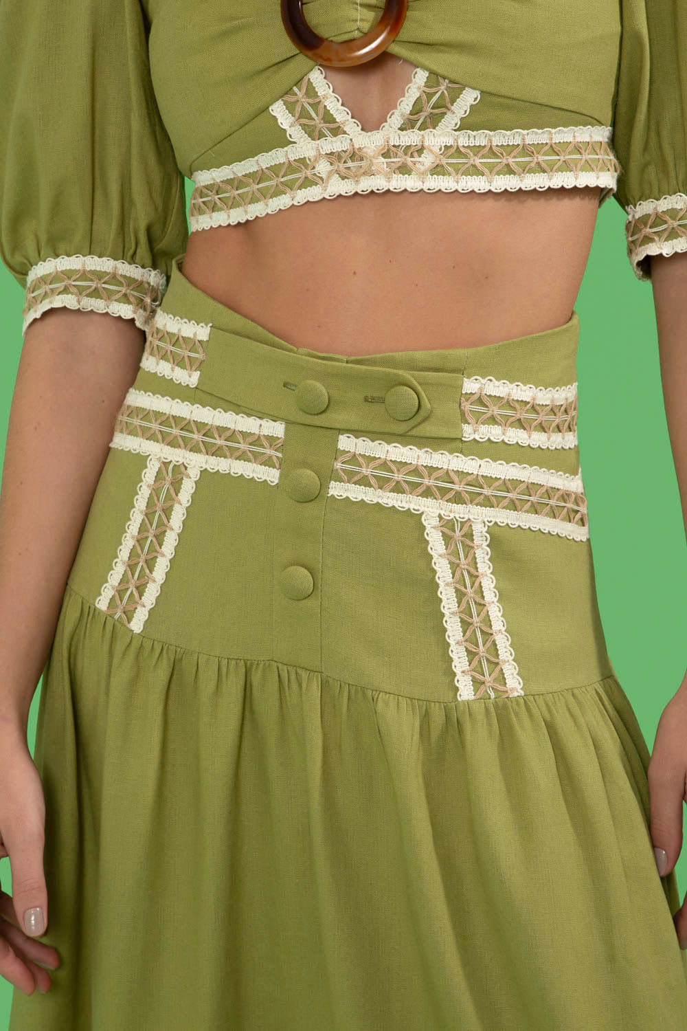SAIA MÍDI ENTREMEIO LINHO FRENCH VERDE