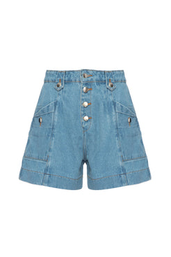 SHORT BOTÕES ENJOY DENIM AZUL JEANS