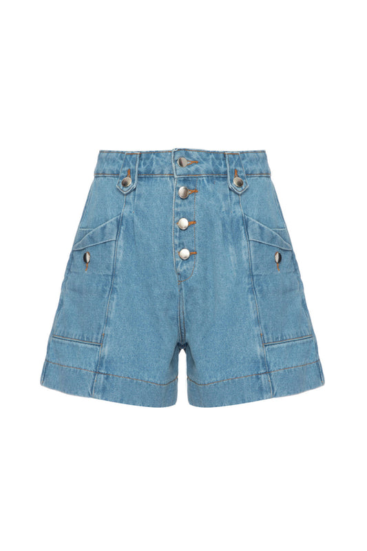 SHORT BOTÕES ENJOY DENIM AZUL JEANS