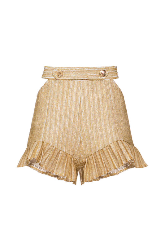 SHORT BABADO ENTREMEIO TIPPI DOURADO