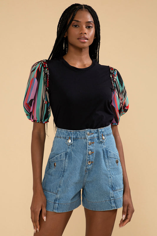 T-SHIRT PSICODELIA PRETO