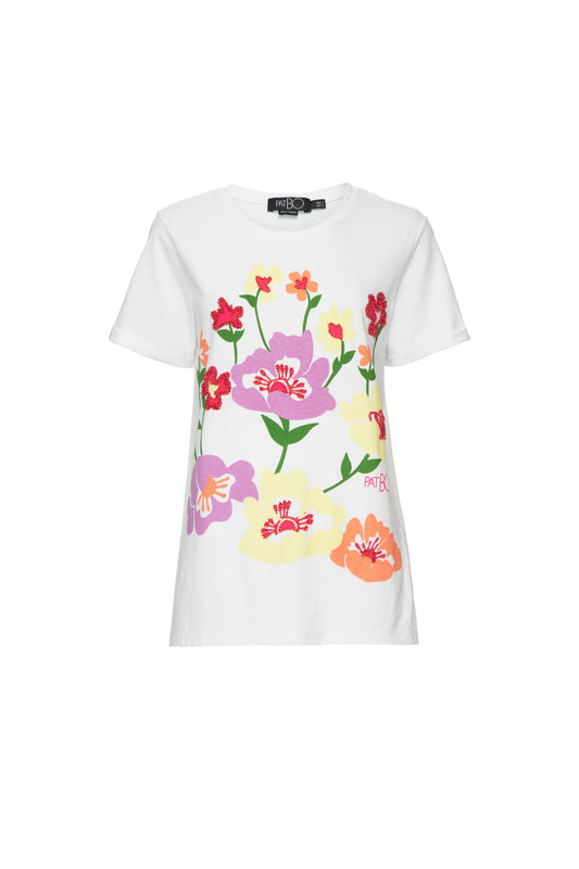 T-SHIRT RETRÔ FLOWER  OFF WHITE
