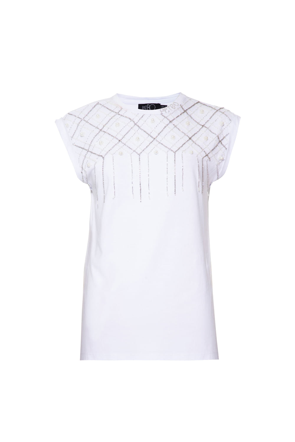 T-shirt bordada bombshell off white