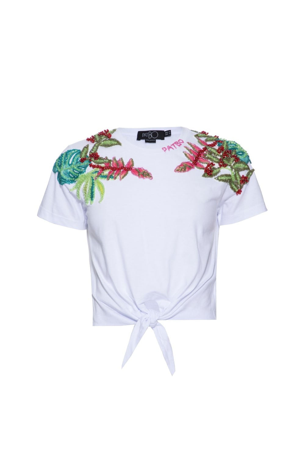 T-SHIRT BORDADA AMARRAÇÃO  OFF WHITE