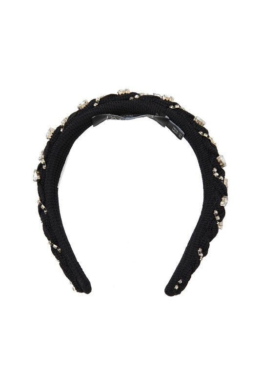 TIARA BORDADA MALHA BASEL PRETO