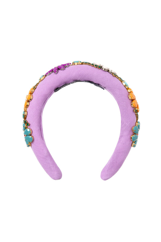Tiara bordada spring lilas