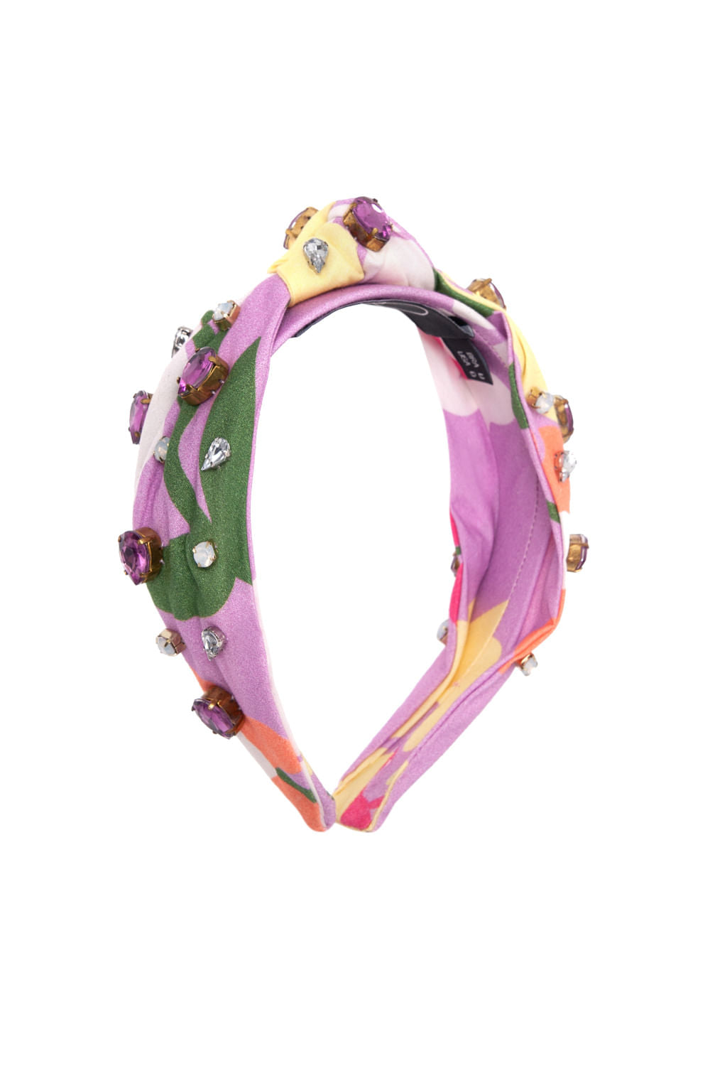 TIARA BORDADA RETRÔ FLOWER LILAS