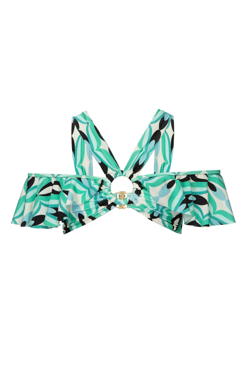 TOP BIQUÍNI BABADO TWIST AZUL