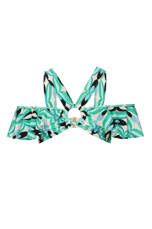 TOP BIQUÍNI BABADO TWIST AZUL