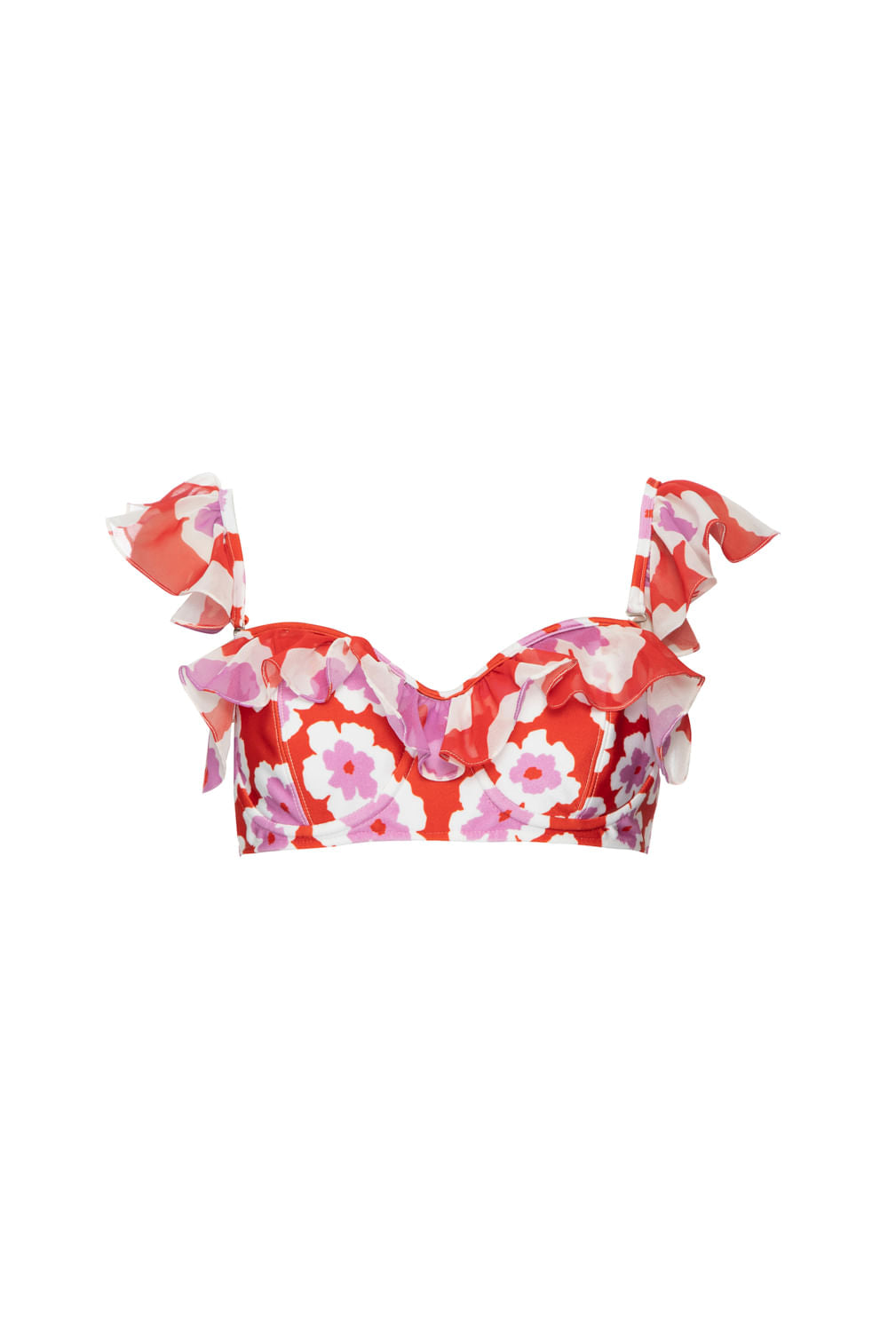 TOP BIQUÍNI BABADOS WIND FLOWER VERMELHO