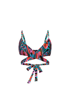 TOP BIQUÍNI FAIXAS AMARRAÇÃO PSICODELIA VERMELHO