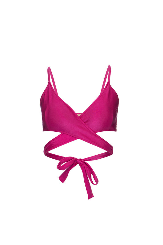 TOP BIQUÍNI CRUZADO LYCRA APRICOT PINK
