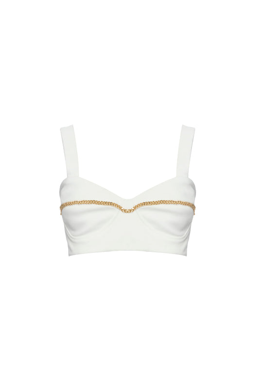 TOP CORRENTE CREPE CHAIN OFF WHITE
