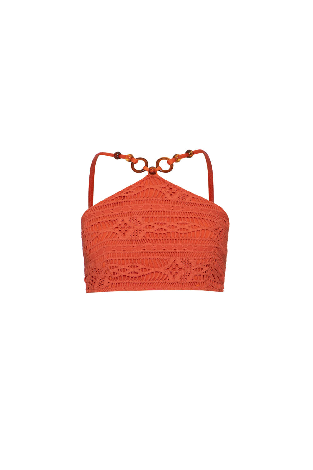TOP CROPPED ARGOLAS LYCRA APRICOT LARANJA