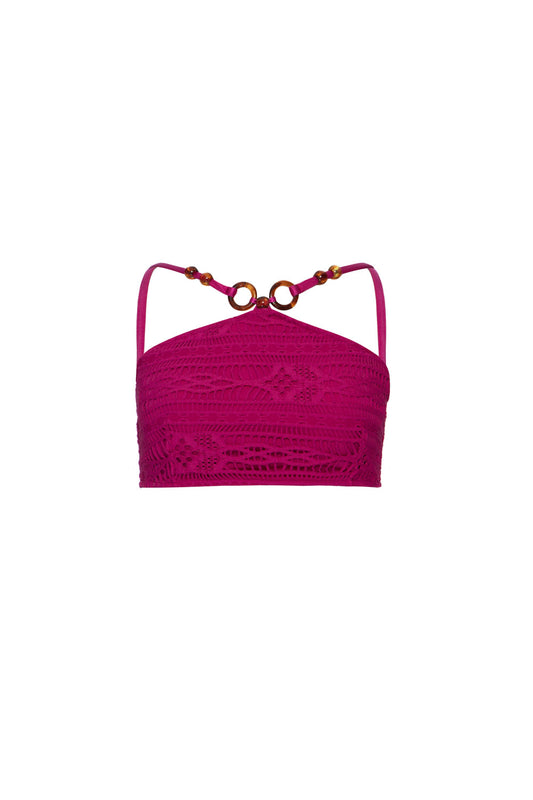 TOP CROPPED ARGOLAS LYCRA APRICOT PINK
