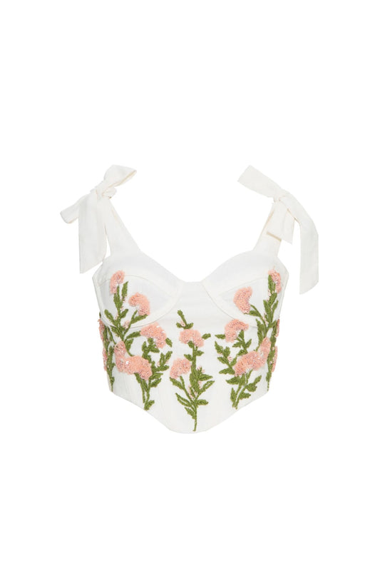 TOP CROPPED CORSET LINHO FRENCH OFF WHITE