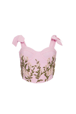 TOP CROPPED CORSET LINHO FRENCH ROSA
