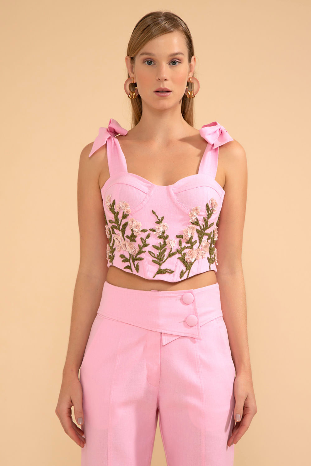 TOP CROPPED CORSET LINHO FRENCH ROSA