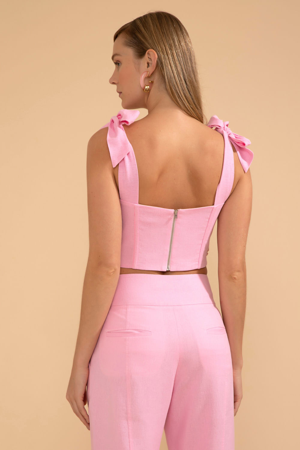 TOP CROPPED CORSET LINHO FRENCH ROSA