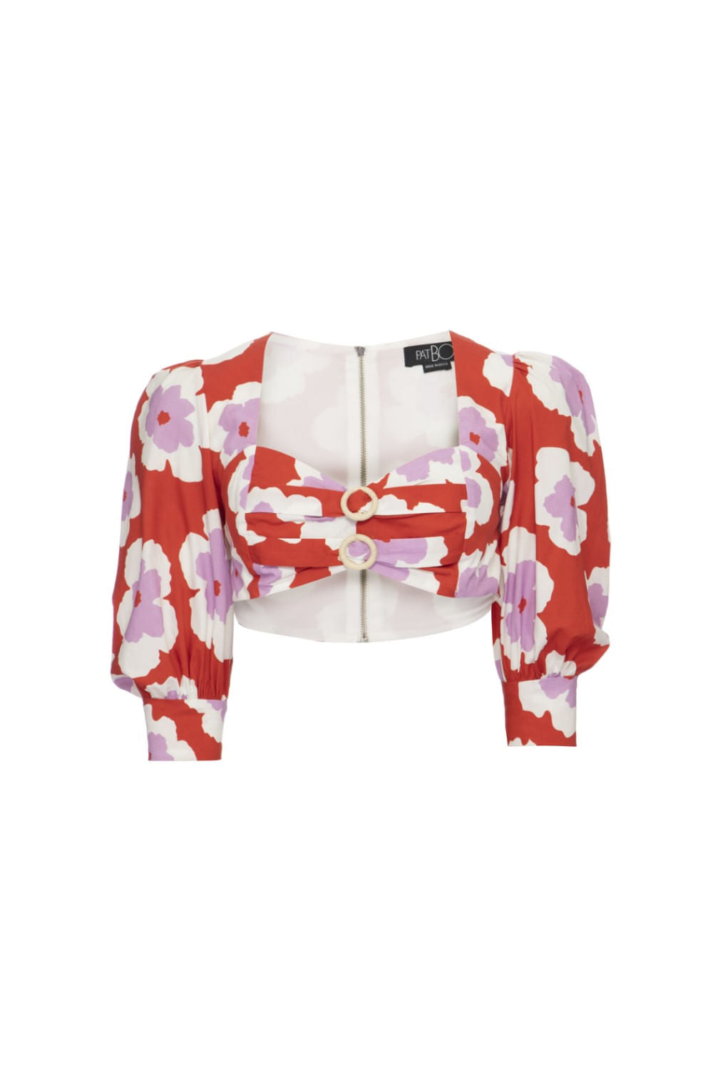 TOP MANGAS BUFANTES WIND FLOWER VERMELHO