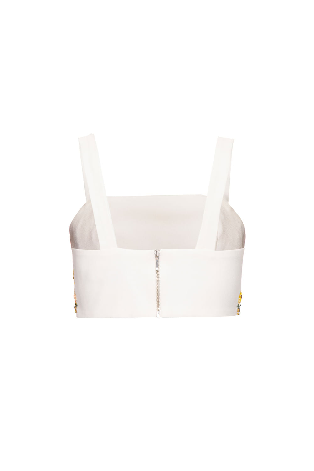 TOP CROPPED BORDADO CREPE DAISY OFF WHITE