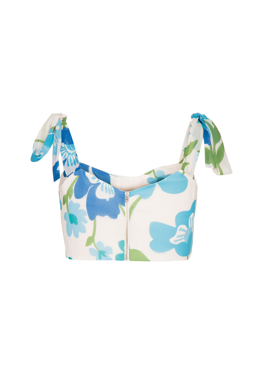 TOP PLISSADO RETRÔ FLOWER OFF WHITE