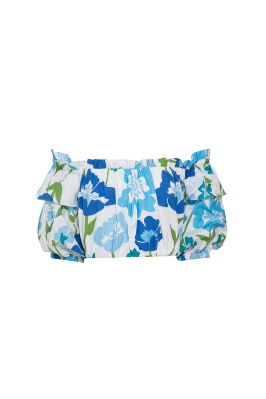 TOP OMBRO A OMBRO RETRÔ FLOWER OFF WHITE