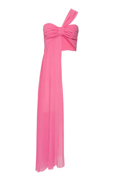 TOP OMBRO ÚNICO CHIFFON ÍRIS ROSA