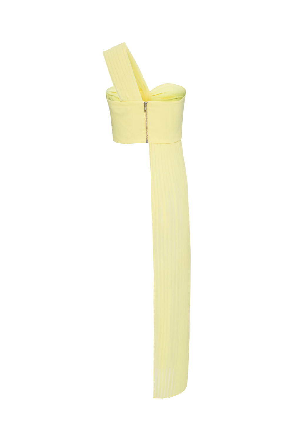 TOP OMBRO ÚNICO CHIFFON ÍRIS AMARELO