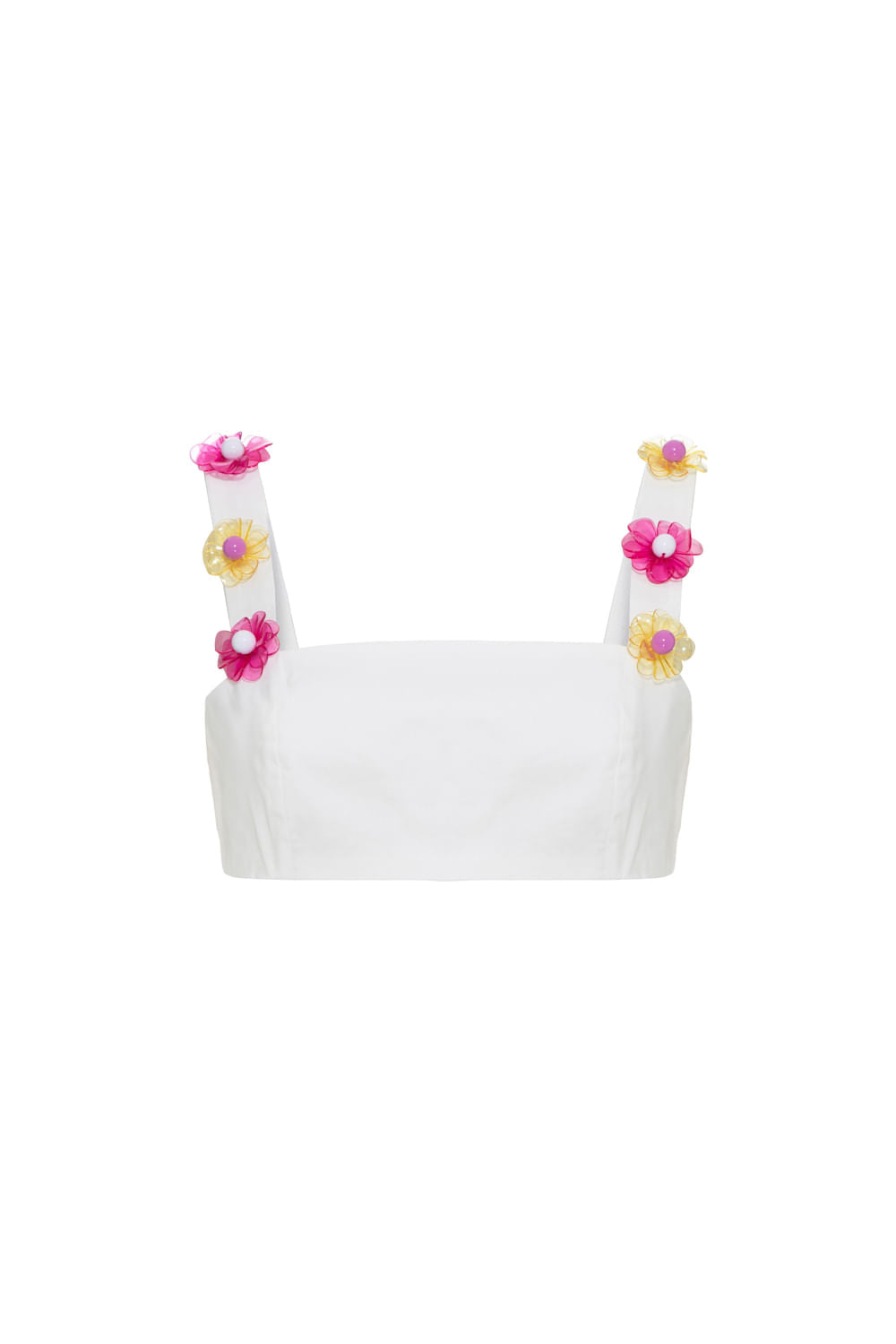 TOP CROPPED BORDADO TRICOLINE JANE OFF WHITE