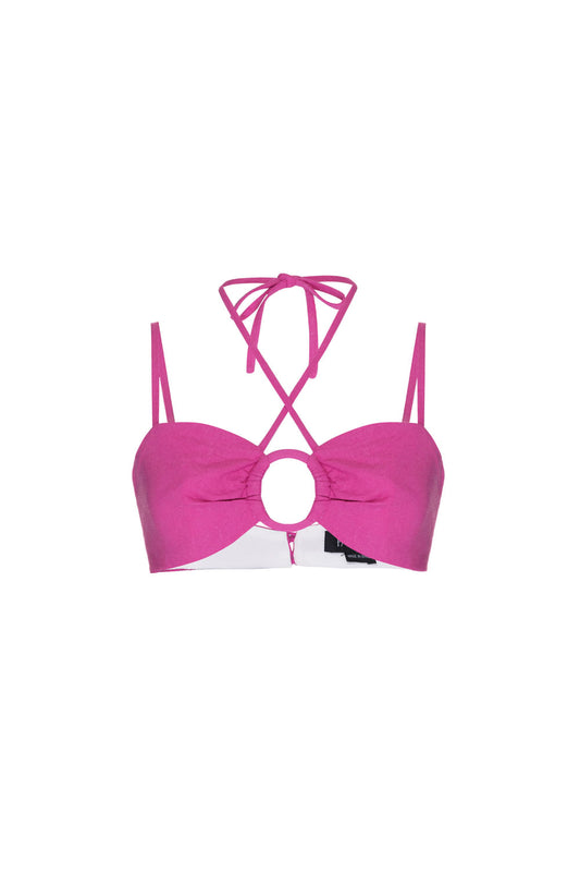 TOP CROPPED ARGOLA LINHO BALNEÁRIO PINK