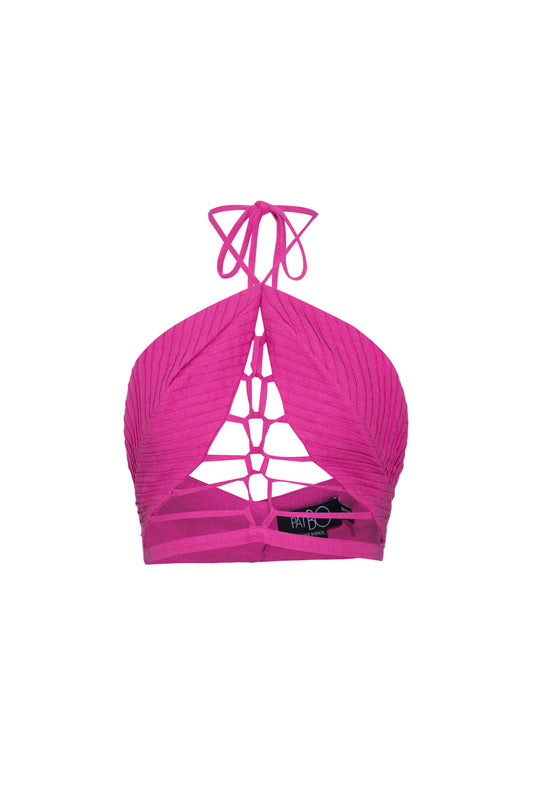 TOP CROPPED TIRAS LINHO BALNEÁRIO PINK