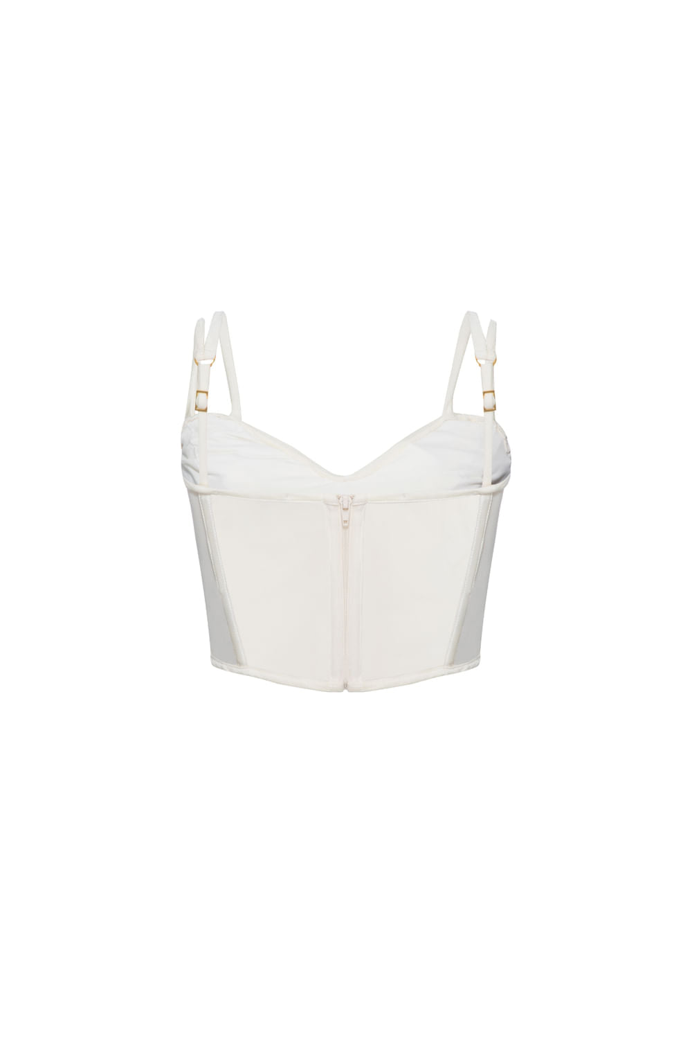Top cropped flor bordada lycra jackie off white