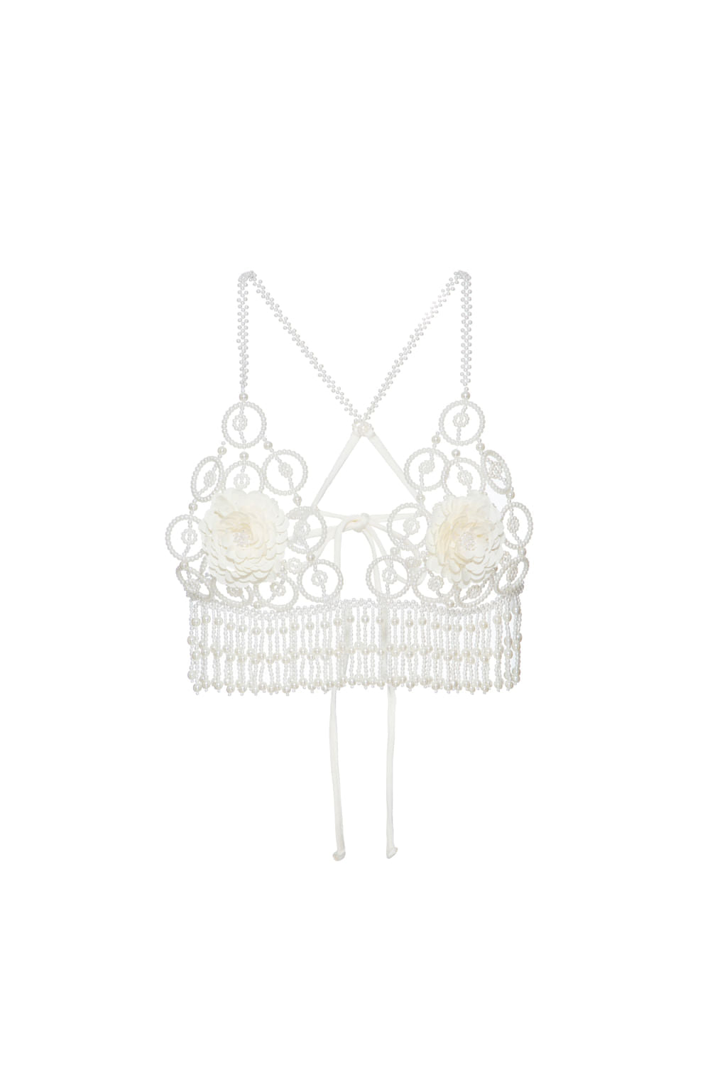Top cropped bordado lycra jackie off white