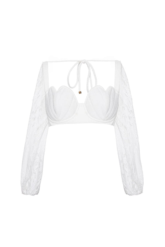 TOP MANGAS TELA FARROW OFF WHITE