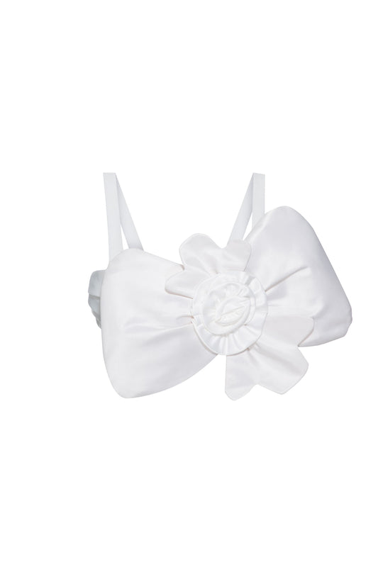 TOP CROPPED FLOR PARTY TATE OFF WHITE