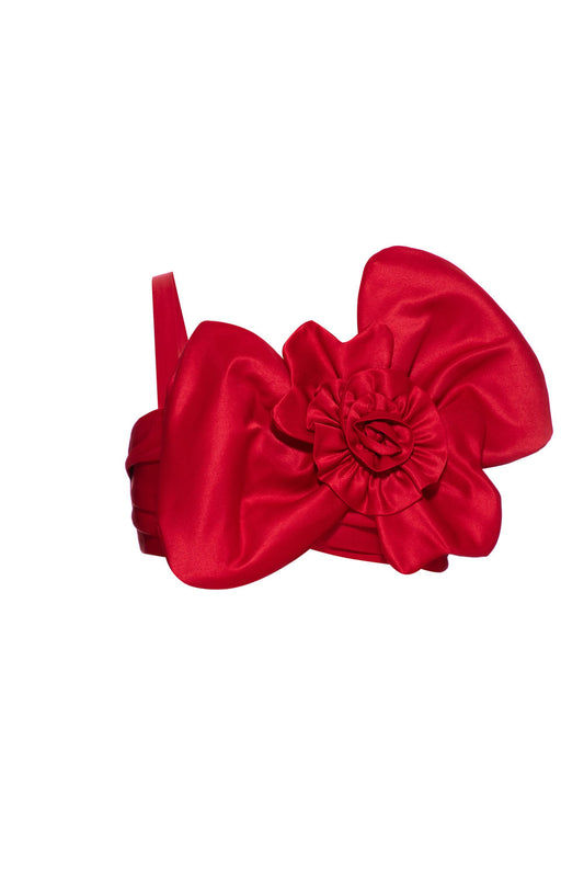 TOP CROPPED FLOR PARTY TATE VERMELHO