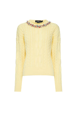 TRICOT GOLA BORDADA DREAM FESTIVAL AMARELO