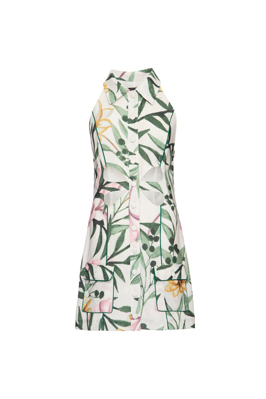VESTIDO CURTO RECORTES JASMINE OFF WHITE