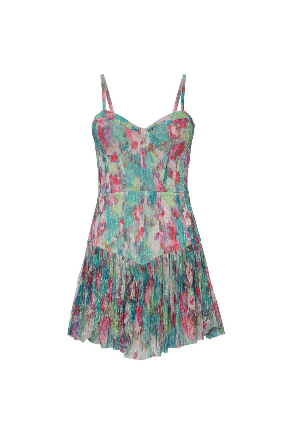 VESTIDO CURTO CORSET GARDEN COSMOS VERDE