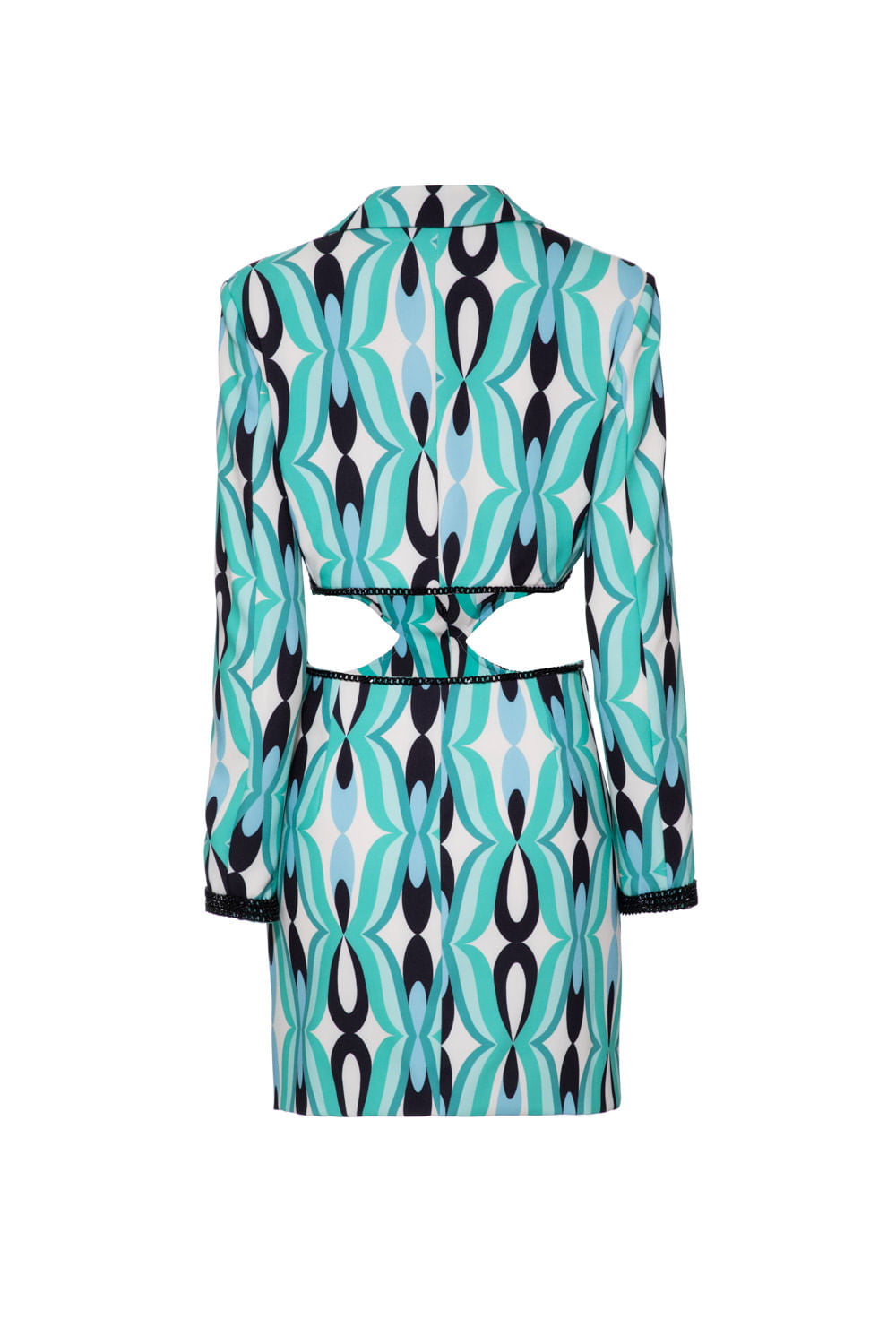 VESTIDO BLAZER CURTO RECORTES TWIST AZUL