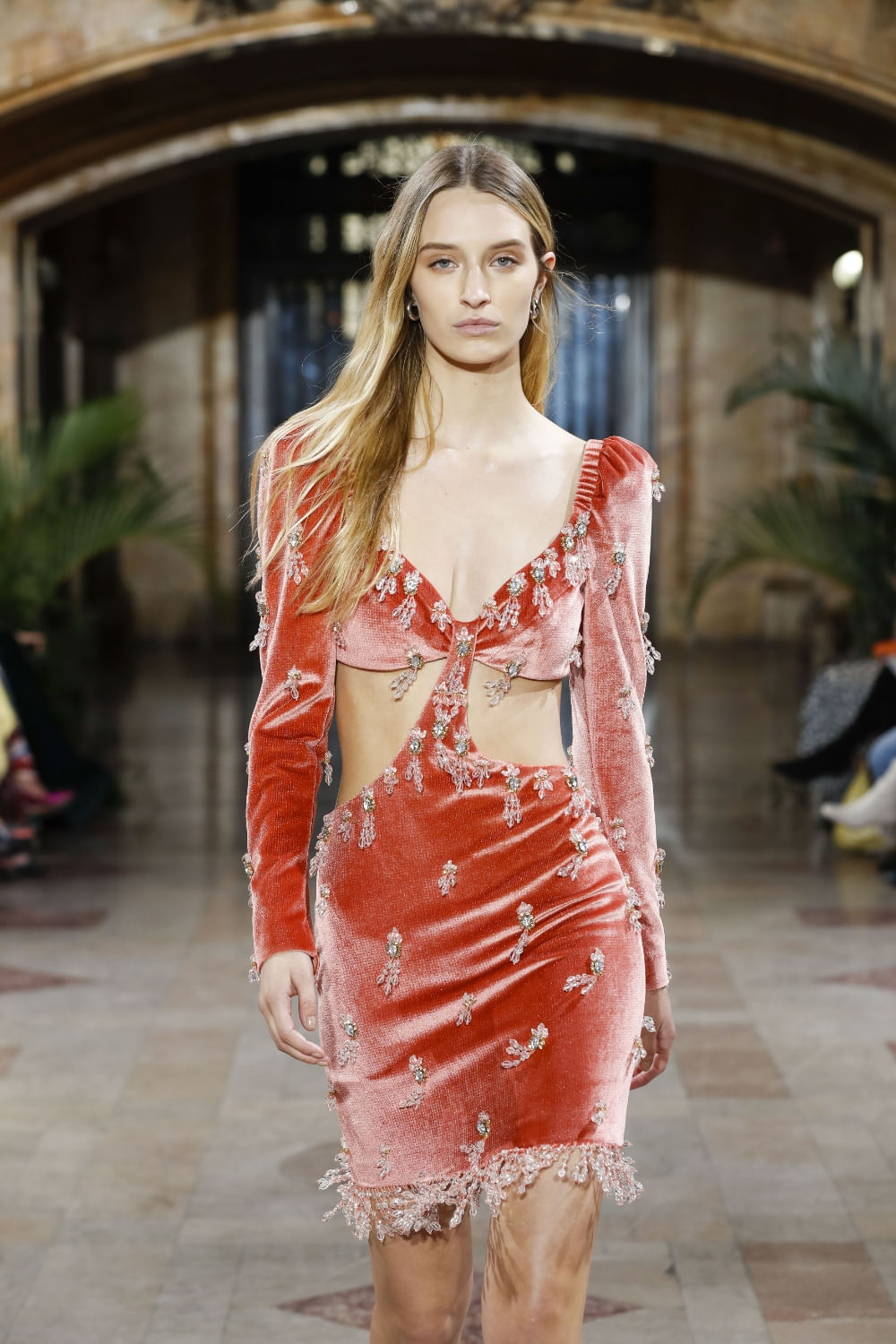 VESTIDO CURTO VELUDO DUBAI LARANJA